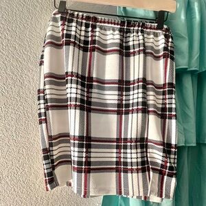 SHEIN plaid slit hem skirt